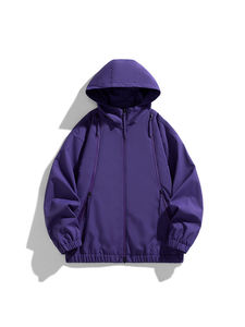 Chaqueta Bomber para Hombre, Estilo Nuevo, Talla 3XL, de Lona, Impermeable, Cortavientos, Suave, Informal, Holgada, con Capucha, Cuello Alto, Cierre de Cremallera, Color Sólido - Product Image 5