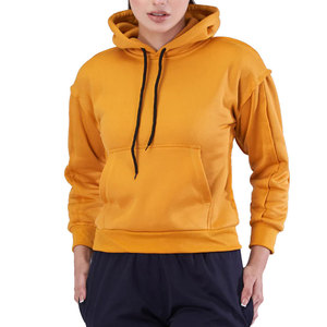 Prix de gros – Sweat à capuche pour femme le plus vendu, 100 % coton respirant, style pull-over uni, sweats à capuche pour femme - Product Image 4