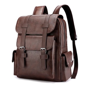 Men's Genuine Leather Waterproof Eco-Friendly Backpack Polyester Large Laptop Capacity Spring <b>School</b> Travel <b>Bag</b> <b>for</b> Teenagers - Product Image 1