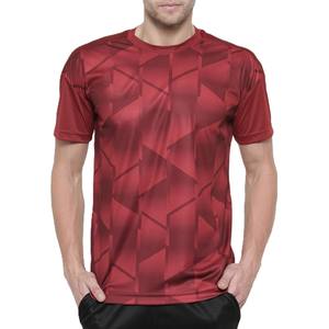Nouveaux t-shirts rouges pour hommes en sublimation, 100% polyester, séchage rapide, respirant, haut de gamme pour la course à pied et la remise en forme, haute qualité - Product Image 1