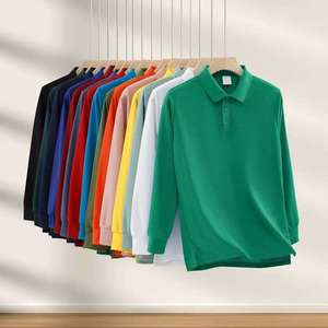Polo de Manga Larga para Hombre, Tejido, Color Sólido, Estilo Casual, Cierre de Botones, Corte Regular, Multicolor, Mercerizado y 100% Algodón - Product Image 6