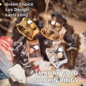 Anillos de Servilleta de Lujo al por Mayor con Cuentas Doradas, Decoración Metálica para Mesa en Bodas, Reuniones Familiares y Celebraciones Festivas - Product Image 6