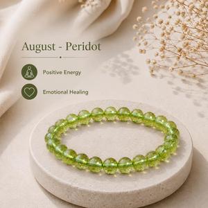 AAA Natural Peridot <b>Beaded</b> <b>Bracelet</b> 8mm August Birthstone Green Gemstone Stretch <b>Bracelet</b> for Women Men - Product Image 3