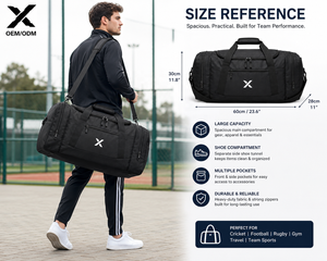 Sac de sport personnalisé pour équipe, grande capacité, OEM ODM, polyester 600D, sangle réglable, 50-80L, équipement de voyage et de gym - Product Image 6