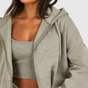 Fabricante de Pakistán, Último Diseño, Chándal Informal con Capucha para Mujer, Poliéster/Algodón, Color Sólido, Transpirable, Ecológico - Product Image 6