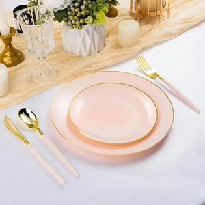 Ensemble de couverts Accent Rose Doré, réutilisable, style simple, en acier inoxydable de qualité alimentaire, cuillère, fourchette, couteau, 3 pièces, ensembles de couverts uniques - Product Image 4