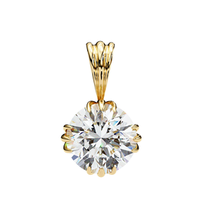 Minimalist 14K Solid Gold IGI Certified 2 CT Round Cut Prong Set Lab Diamond Solitaire Pendant <b>Necklace</b> for Women Party Gift - Product Image 1