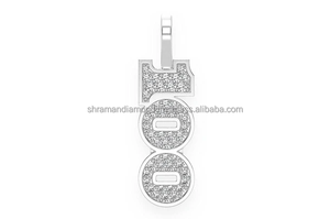 Trendy Classic Design Premium Quality 14K <b>Solid</b> <b>Gold</b> Iced out Memorial Number Natural Diamond <b>Pendant</b> Hip Hop Style Fine Jewelry - Product Image 6
