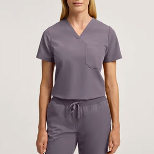Nouvelle conception de tenue d'infirmière unisexe, design personnalisé, vêtements de haute qualité, vêtements de mode, hauts de blouse à deux poches, tissu jersey, hôpital - Product Image 5
