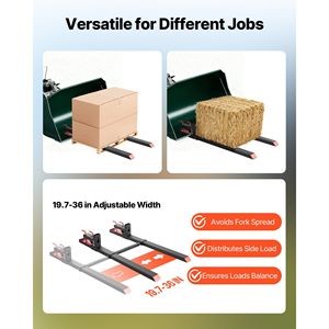 Forche per Trattore Resistenti da 1800 kg, Lunghezza Totale 152 cm, Forche per Pallet Regolabili, Accessori per Macchine Edili - Product Image 4