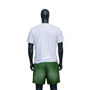 T-shirt personnalisé en coton 100% délavé à l'acide pour l'été avec impression sur short en nylon, ensemble vintage hip-hop été pour hommes - Product Image 4