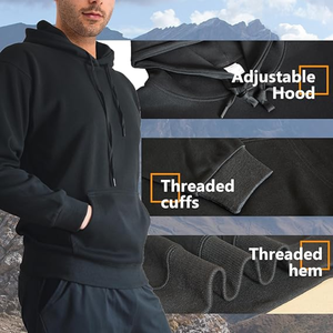 Hoodie streetwear surdimensionné pour homme, impression et broderie de logo personnalisés, 100% coton, service OEM ODM disponible - Product Image 4