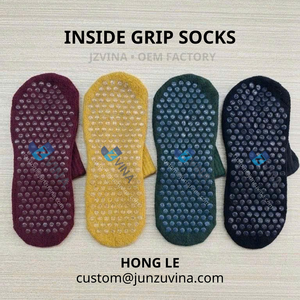 Custom LOGO Pilates <b>Socks</b> Dual Direction Inside <b>Grip</b> Women Anti Slip Gym Indoor Yoga Barre Daily 100% Cotton Free Design - Product Image 5