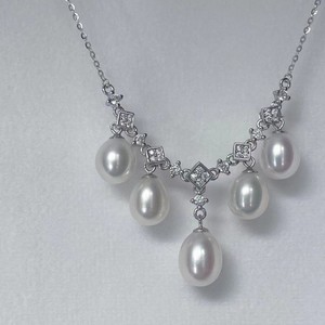 Collar de Perlas de Agua Dulce con Colgante de Gota de Agua de Estilo Barroco, Collar Vintage de Palacio con Perlas Aurora Rice, Cadenas Finas Sólidas de Plata S925 - Product Image 4