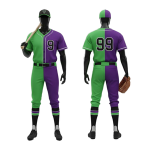 Ensemble d'uniformes de baseball imprimés haute performance, logos, numéros et noms personnalisés, conçu pour les équipes de compétition adultes, respirant - Product Image 1