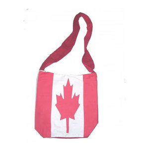Sac bandoulière unisexe vintage bohème avec drapeau du Canada, écologique, en coton, avec fermeture éclair, design élégant et portable - Product Image 3