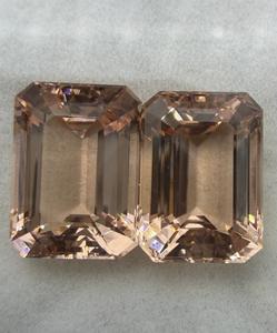 Par de Gemas de Morganita Natural, Corte Octogonal de 10x14 mm, Color Durazno, Piedras Sueltas para Joyería, 16.39 Quilates, Shamim Gems - Product Image 3