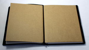 Carnet en cuir de buffle brun véritable de qualité supérieure, personnalisable, avec 3 inserts, rechargeable - Product Image 5