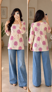 Vestidos Casuales con Estampado Floral para Mujer, Cuello Cuadrado, Manga Tres Cuartos, Túnica de Algodón, Ropa Casual de Primavera/Verano - Product Image 5