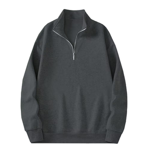 OEM Custom Men's Half <b>Zip</b> Pullover Sweatshirt Oversized Cotton Streetwear Plain <b>Top</b> Summer With OEM Service - Product Image 1