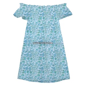 Robe de plage asymétrique à épaules dénudées, taille standard, imprimée à la main, vente en gros personnalisée par le fabricant, best-seller - Product Image 3