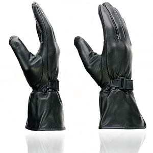 Gants de sport Samroz pour hommes en cuir véritable noir, tactiles, légers, pour l'extérieur - Product Image 3