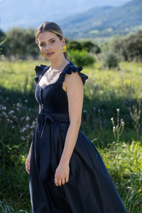 <span class=keywords><strong>Abito</strong></span> <span class=keywords><strong>Midi</strong></span> da Donna in <span class=keywords><strong>Velluto</strong></span> Vintage Ecologico con Maniche a Cappuccio e Dettaglio Cintura in Vita Naturale, Ideale per Feste e Abbigliamento Invernale - Product Image 3