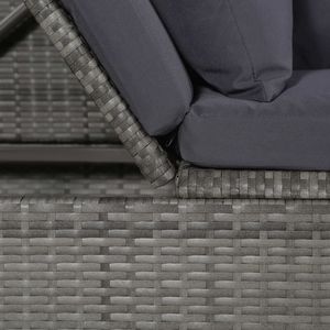 Divano da Giardino con Braccioli Regolabili in Rattan PE Grigio 200x60 cm con Braccioli - Product Image 5