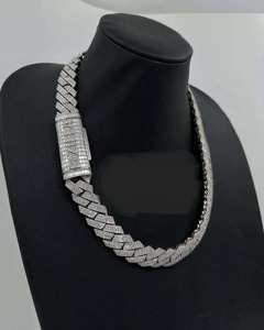 Most Selling Custom Jewelry Hip Hop <b>Iced</b> <b>Out</b> 925 Sterling Silver Link Cuban <b>Chain</b> VVS Moissanite Diamond <b>Chains</b> Necklaces - Product Image 3