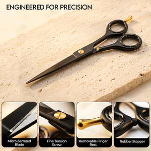 Professional Barber Hair Trimming Shears Stainless Steel Scissors Smooth Silent Precision Cutting Comb Hair Salon Supplies - Product Image 6