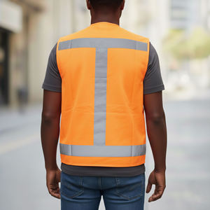 Gilet de sécurité réfléchissant de qualité supérieure avec fermeture éclair sur le devant et poches utilitaires pour vêtements de travail - Product Image 2