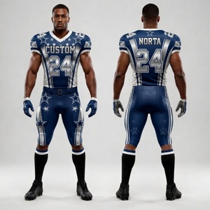 Ensemble d'uniformes de football américain entièrement sublimés avec logos personnalisés et impressions durables résistantes à la décoloration - Product Image 4