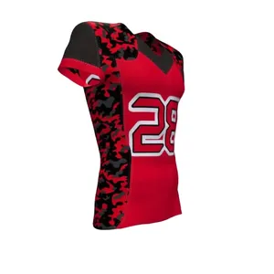 Maillot de football américain personnalisé avec logo imprimé par transfert thermique, modèle équipe, professionnel, athlétique, unisexe, adulte, antibactérien - Product Image 2