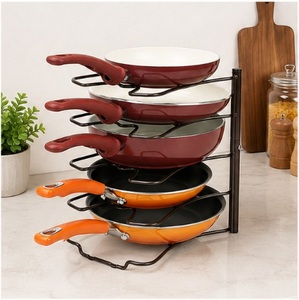 Metal Pan Organizer Rack for Kitchen 5-Tier <b>Pot</b> and Pan <b>Holder</b> Stand Space-Saving Rust-Resistant Cookware Storage Rack - Product Image 6