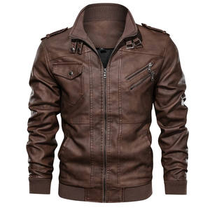 Chaqueta de Motociclista Casual de Primavera para Hombre, de Cuero Genuino, con Logotipo Frontal, Ropa de Moda Urbana - Product Image 3
