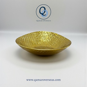 Bol de service en aluminium de forme amande avec motif gaufré pour la maison et la restauration/les restaurants, taille personnalisée disponible - Product Image 3