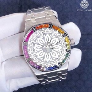 Montre de luxe Charm Jewells en acier inoxydable, boîtier de 40 mm, verre analogique, mécanique, date automatique, design unisexe, résistante à l'eau 10 ATM - Product Image 1