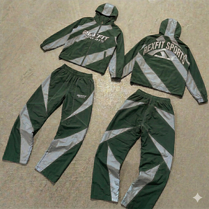 Rexfit New Arrives <b>Tracksuits</b> 2026 Oversized Blue and <b>White</b> 2-Piece Sportwear Custom Plus Size Nylon Windbreaker <b>Tracksuit</b> - Product Image 2