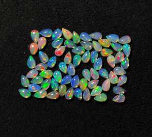 Opale d'Éthiopie naturelle en forme de poire, cabochon, pierre précieuse en vrac pour bijoux - Product Image 5
