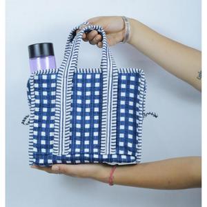 Sac fourre-tout mini matelassé en coton pour femme, fait main, petit sac à main de shopping, sac décontracté bohème, sac de tous les jours - Product Image 1