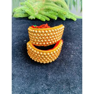 เครื่องประดับทองแดงสีเหลืองแดงแบบปอจิสำหรับผู้หญิง ชุดเจ้าสาวงานแต่งงาน สไตล์อินเดีย คุณภาพส่งออก - Product Image 1