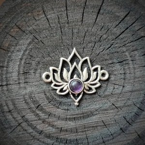 Connecteurs Breloques en Pierre de Lune Bleue Naturelle de Qualité Supérieure, Plaqué Or Laiton, Forme Fleur, pour la Confection de Bijoux de Mariage et de Fête pour Femmes - Product Image 2