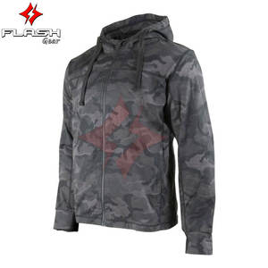 Hoodie de moto avec protections pour femmes et hommes, homologué CE, respirant, avec protections anti-impact et fermeture éclair. - Product Image 2