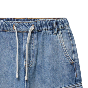 Shorts Bermuda en jean double denim coupe droite pour garçons, extensibles, décontractés, style streetwear, longueur genou, mode été, vêtements pour enfants - Product Image 6