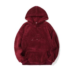 <b>Sherpa</b> Solid Breathable Heavy Weight Oversized Pullover <b>Hoodies</b> for <b>Men</b> Winter Custom Logo Sweatshirts - Product Image 4