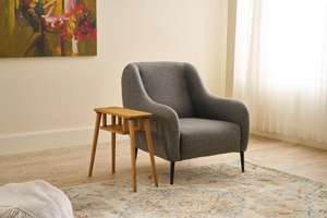 Nouvelle arrivée, table d'appoint moderne en bois massif, table d'appoint à deux niveaux avec étagère de rangement, meubles pour salon et chambre à coucher - Product Image 3