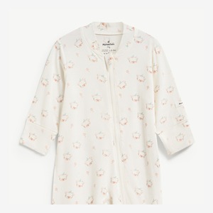 Modal Spandex <b>Bear</b> Print Fitted Footed Baby Romper Long Sleeve Snap for Newborn Unisex ODM Vietnam - Product Image 3