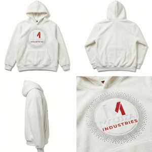 Sweat à capuche d'hiver en coton 100% enduit ONYX de qualité supérieure, MALUZA Industries, logo empilé, streetwear urbain, pull-over, mode européenne - Product Image 6