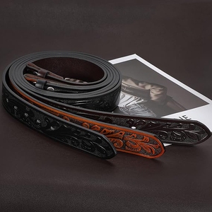 Cinturón de Cuero con Hebilla de Acero de Diseño Sólido, Estilo Casual, Construcción Duradera en Piel de Vaca, Impermeable y Ecológico - Product Image 5