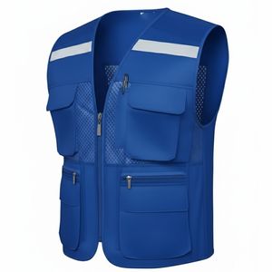 Gilets sans manches pour hommes de haute qualité en gros, multi-poches, imperméables, coupe-vent, séchage rapide, en nylon/coton, décontractés - Product Image 6